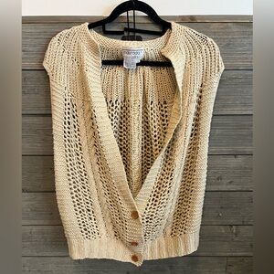 Cream Open-Knit Silk & Cotton Women's Vest
